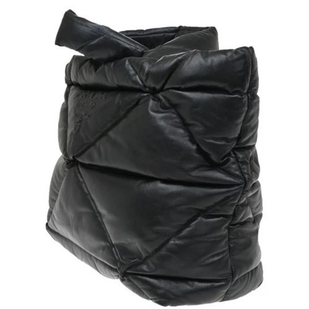 PRADA Logo Padded Hand Tote Bag Nappa Leather Black Italy 307RF799 - Picture 2 of 16